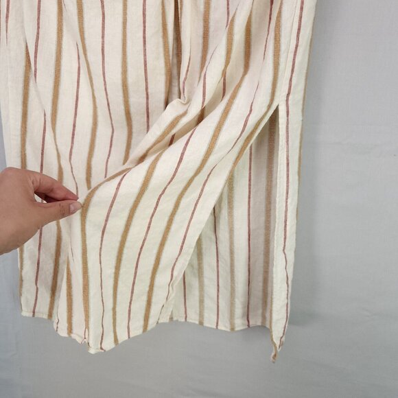 Madewell Linen Blend Slit Midi Skirt Twist-Front Sarong Stripe Women's Size 2 - Picture 5 of 13
